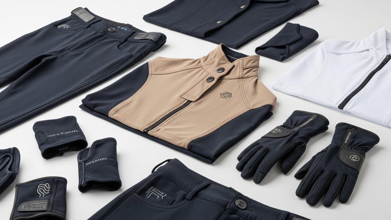 Custom equestrian gear manufacturer producing bespoke and wholesale equestrian apparel for B2B brands