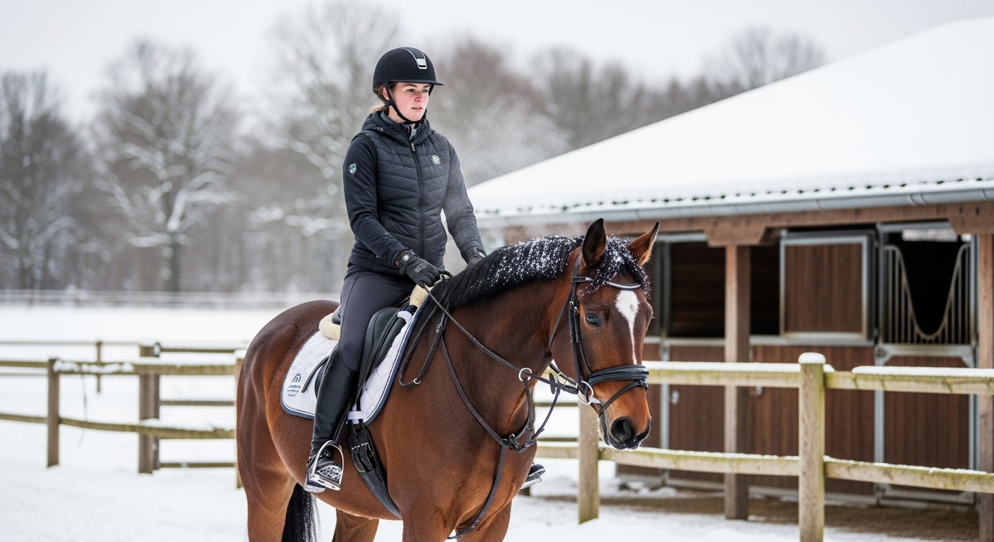 Winter equestrian riding gear for cold weather