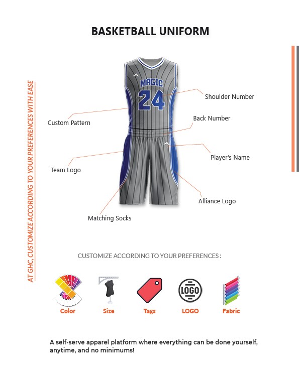 Custom Basketball Uniform Design, Custom GHC SportsWear