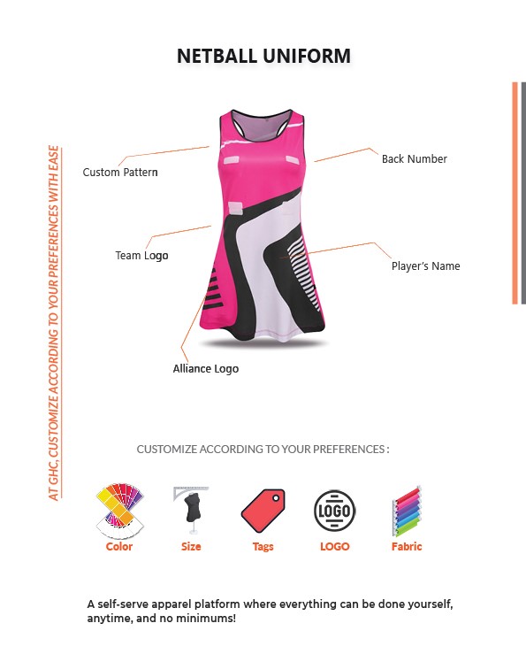 Custom Netball Uniform Design, Custom GHC SportsWear