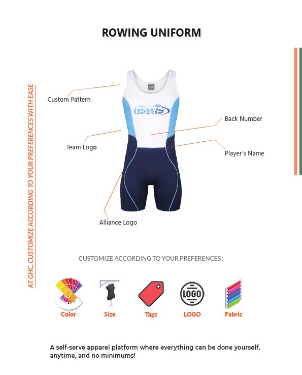 Custom Rowing Uniform Design, Custom GHC SportsWear