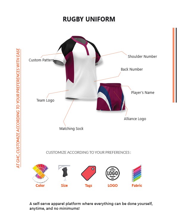 Custom Rugby Uniform Design, Custom GHC SportsWear