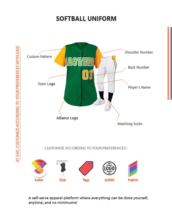 Custom Softball Uniform Design, Custom GHC SportsWear