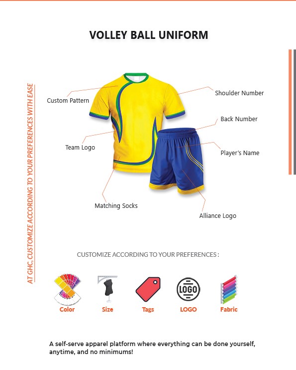 Custom Volley ball Uniform Design, Custom GHC SportsWear