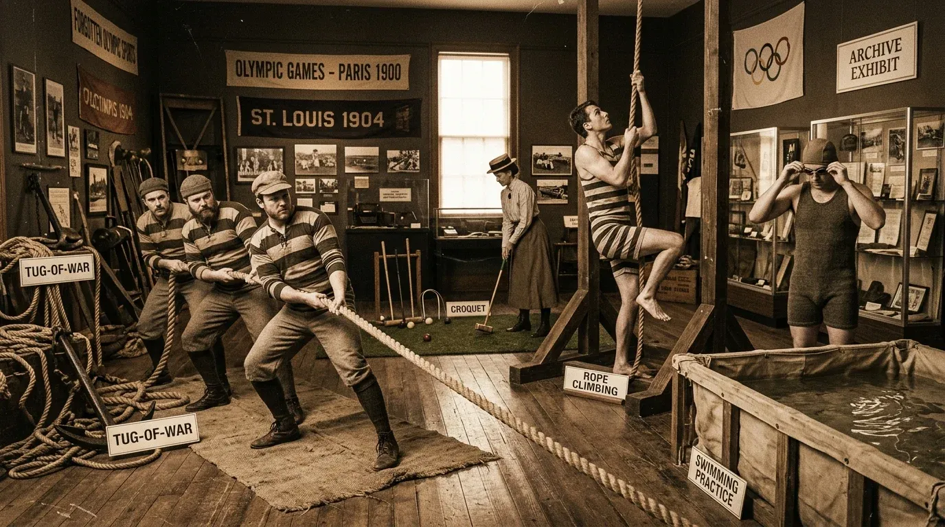 forgotten olympic sports: strange events that once made the games 10 Forgotten Olympic sports including tug-of-war, croquet, rope climbing, and plunge for distance in Olympic history.