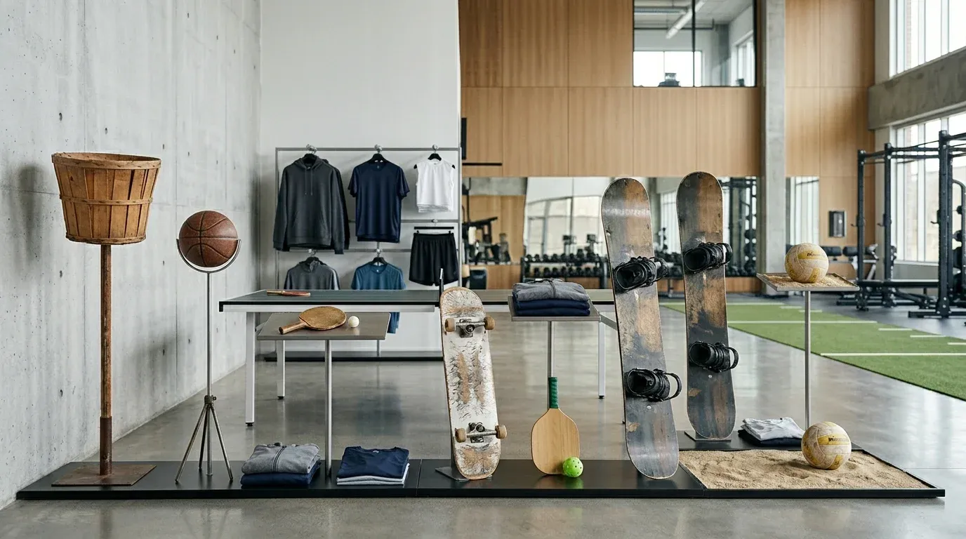 sports invented by accident surprising origins of famous games 1 Sports invented by accident shown with basketball, Frisbee, table tennis, skateboarding, pickleball, snowboarding, and beach volleyball equipment.