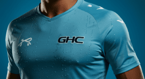 "Players in modern synthetic fabric uniforms, showing flexibility, durability, and moisture-wicking properties.