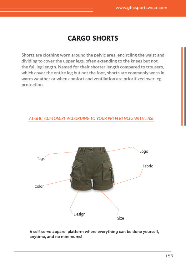 OEM ODM bespoke women’s cargo shorts factory with custom fabric, pockets, sizing, logo and private-label options