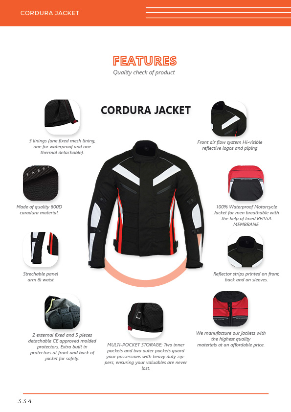 Wholesale Cordura motorcycle jacket features | CE protection, abrasion resistance & safety gear manufacturing