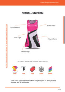 OEM ODM custom netball uniform factory | Wholesale netball dresses with logo, player name, number, fabric & sizing by GHC Sportswear®