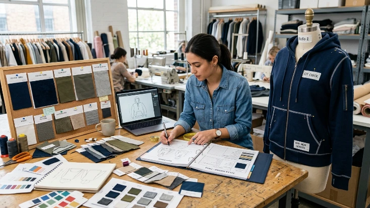 apparel manufacturing product planning with tech pack and samples