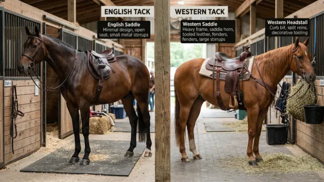 english vs western tack comparison on horses
