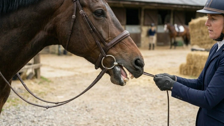 horse keeps rejecting the bit showing discomfort while riding