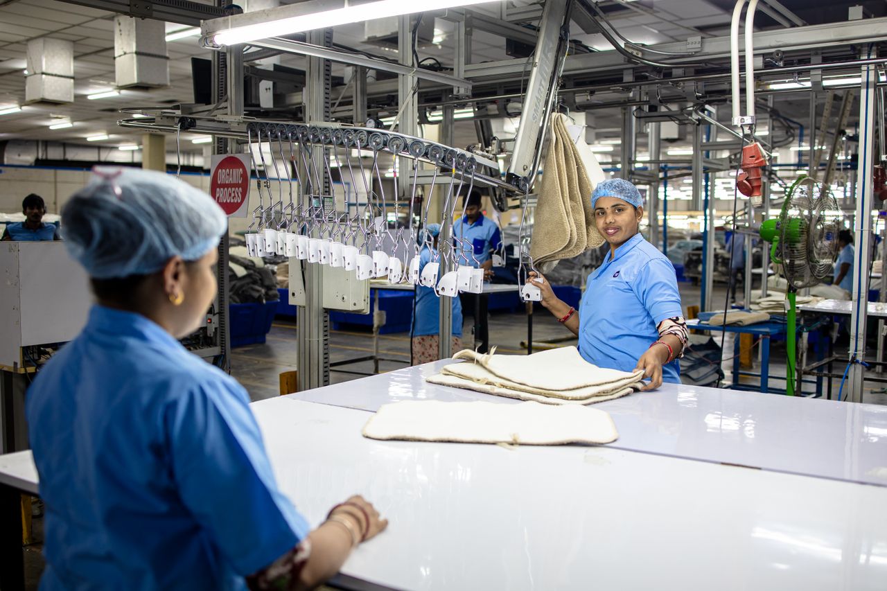 custom apparel manufacturing in a textile factory production line